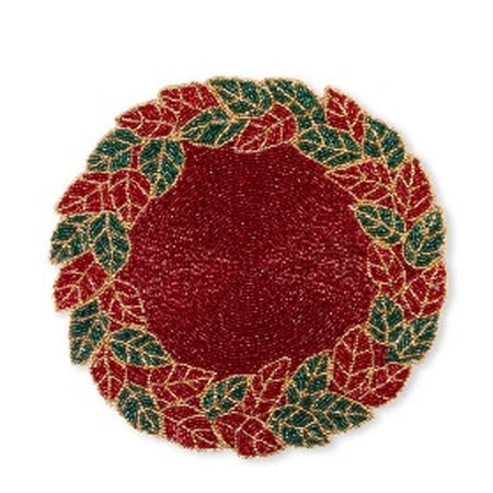 Sottopiatto natalizio decorato con perline per decorazioni Ø 35 cm