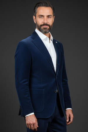 Abito uomo L.B.M. 1911 - Velluto rigato blu