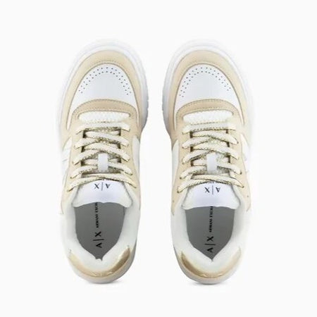 Armani Exchange Sneakers Donna XDX150 XV831 T793 BIANCO/BEIGE/ORO