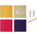 Set4 tele per impronte, tele per pittura, 2 tubetti di colore, bianco e argento
