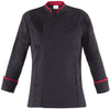 Giacca Alec Nero Giacca Cuoco con Inserti Rossi Elastcizzata