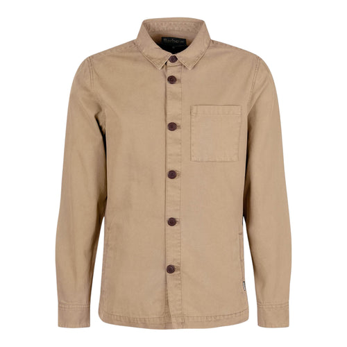 BARBOUR giacca barbour washed overshirt - washed stone da uomo