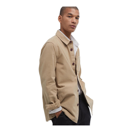 BARBOUR giacca barbour washed overshirt - washed stone da uomo