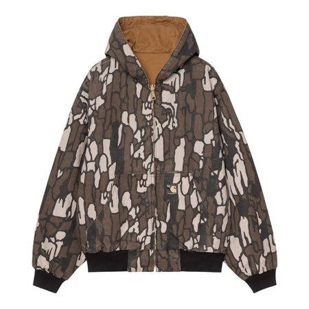 CARHARTT WIP giacca carhartt wip 50 years anniversary og active jacket canvas - hamilton brown / camo treb rinsed da uomo