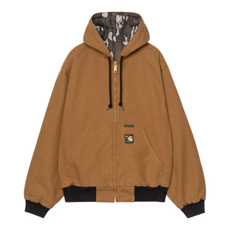 CARHARTT WIP giacca carhartt wip 50 years anniversary og active jacket canvas - hamilton brown / camo treb rinsed da uomo