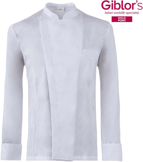Giacca Cuoco Vincent Bianco Tessuto No Stiro Traspirante Antibatterico Giacca Chef Tencel Bianca