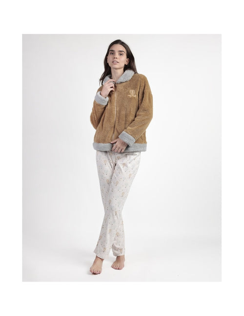 Admas Vestaglia Corta da donna invernale in pile shearling con cerniera 67257 2511S27