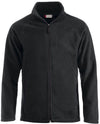 Giacca Felpa Nera in Pile LAMINATO con Zip Lunga Clique Melvin Trattamento Antivento e Antipilling Colore Nero