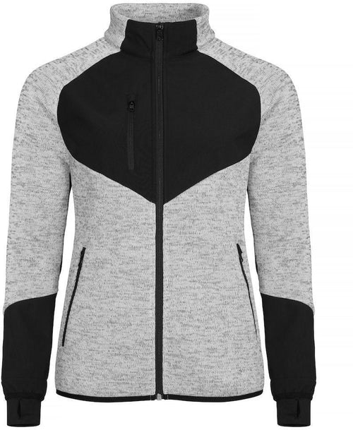Giacca in Pile Clique Haines Grigio Cenere Donna con Inserti in Softshell Giubbino Antivento Rinforzato con Tasche Zip Intera