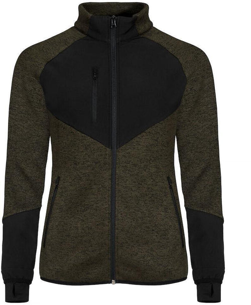 Giacca in Pile Clique Haines Verde Bamboo Donna con Inserti in Softshell Giubbino Antivento Rinforzato con Tasche Zip Intera