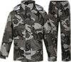 Giacca-Mantella-Pantaloni-Impermeabile-Mimetica-Pvc-Antipioggia-Cappuccio
