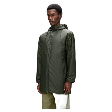 RAINS giacca rains antipioggia unisex lohja long jacket w3t2 - verde da uomo