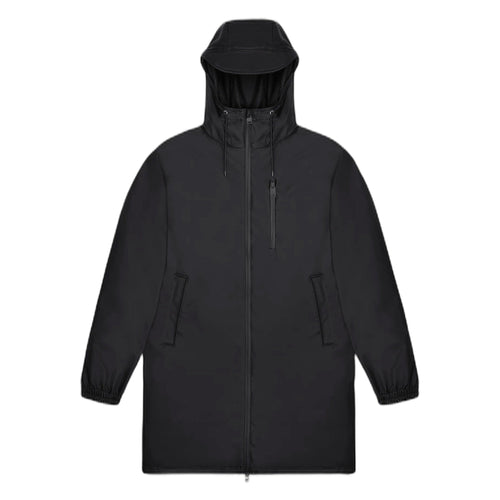 RAINS giacca rains unisex antipioggia long storm breaker w3 - black da uomo