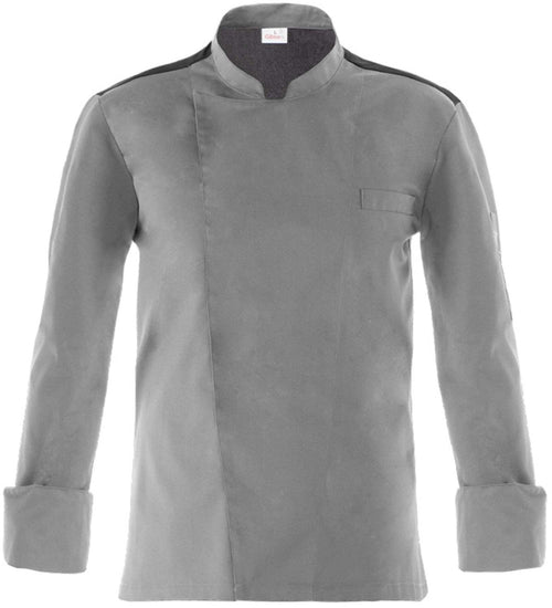 Giacca Raul Grigio Chiaro Giacca Cuoco con Rete Traspirante Elasticizzata