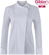 Giacca Rose Bianco Giacca Cuoca Maniche Lunghe con Profilo