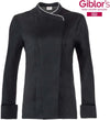 Giacca Rose Nero Giacca Cuoca Maniche Lunghe con Profilo