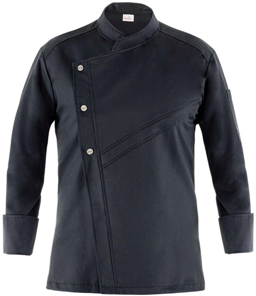 Giacca Samuel Nero Manica Lunga Giacca Cuoco Stiro Facile Tencel