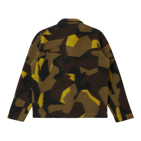 UNIVERSAL WORKS giacca universal works field jacket swede camo fleece - camo da uomo