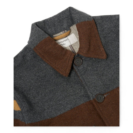 UNIVERSAL WORKS giacca universal works merchant - charcoal stripe da uomo