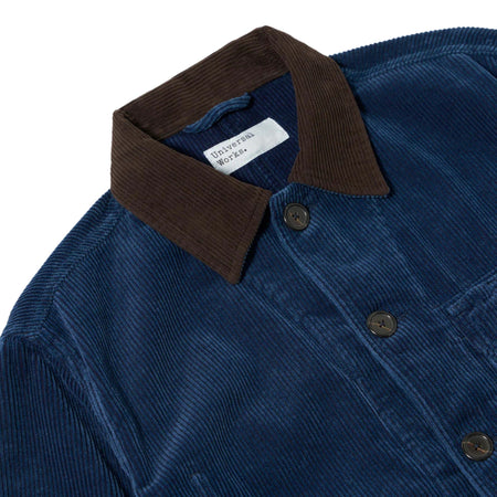UNIVERSAL WORKS giacca universal works utility jacket recycled indigo cord - indigo da uomo