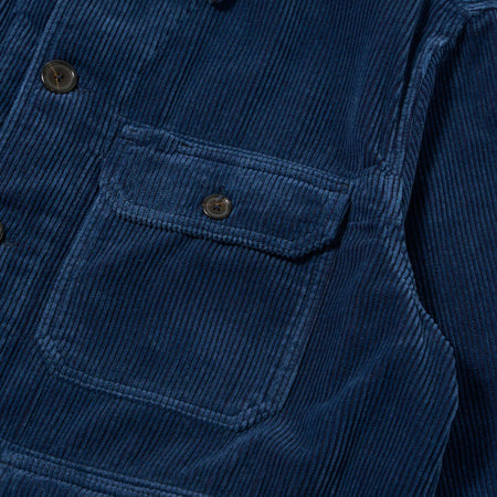 UNIVERSAL WORKS giacca universal works utility jacket recycled indigo cord - indigo da uomo