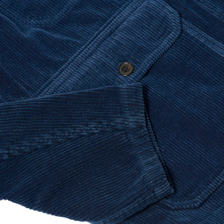 UNIVERSAL WORKS giacca universal works utility jacket recycled indigo cord - indigo da uomo