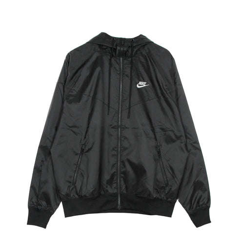 Nike Giacca a Vento Uomo Sportswear Woven Lined Windrunner Hooded Jacket Black/white da uomo