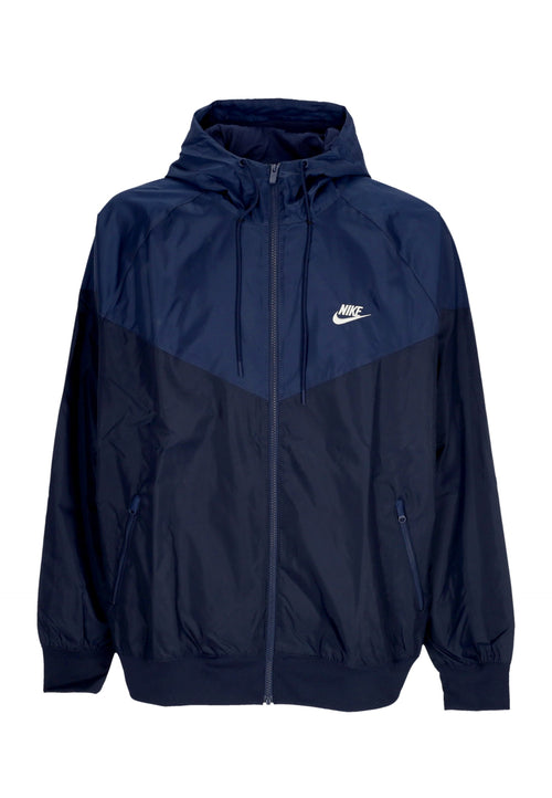 Nike Giacca a Vento Uomo Sportswear Woven Lined Windrunner Hooded Jacket Obsidian/midnight Navy/sail da uomo
