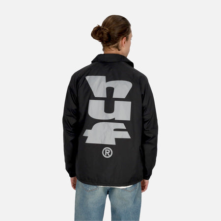 HUF Giacca Coach Jacket Uomo Megablast Coaches Jacket Black da uomo