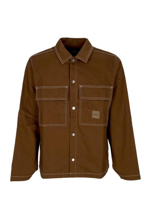 HUF Giacca Workwear Uomo Mason Shacket Espresso da uomo