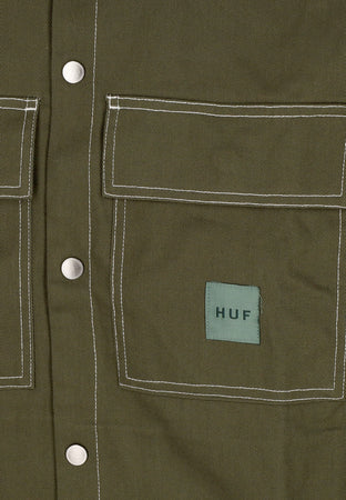 HUF Giacca Workwear Uomo Mason Shacket Hunter Green da uomo