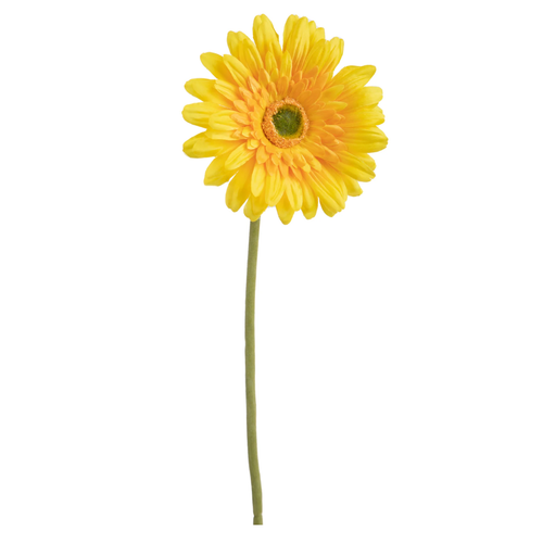 Fiore decorativo Gerbera con petali gialli decorazione centrotavola h 55 cm