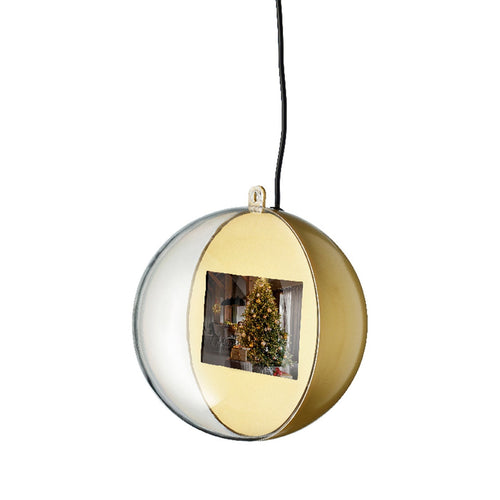 Pallina per albero di Natale con schermo video e LED luminosi da 15 cm