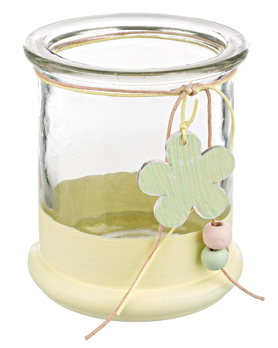 Porta candela glamour in tre tonalità di colore prodotto realizzato in legno e vetro