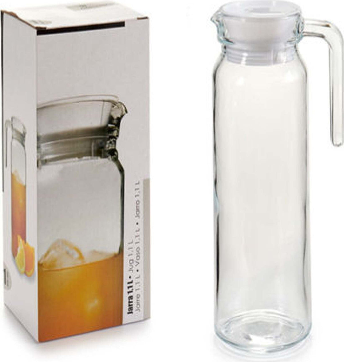 Brocca Acqua 1 Litro Caraffa In Vetro Borosilicato Uziqueif - 1L, Resistente Al Calore Con Coperchio Uziqueif Brocca Acqua