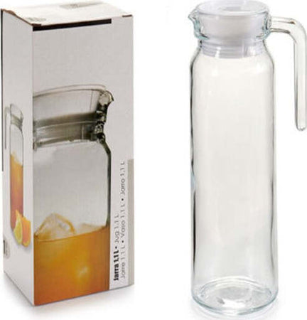 Giara-Caraffa-In-Vetro-Da-1-Litro-Brocca-Acqua-Vino-Bevande-Cucina