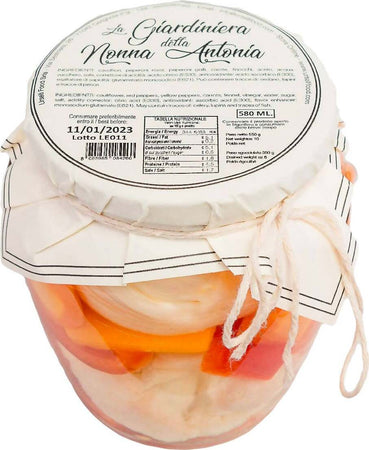 Giardiniera di verdure in Agrodolce 580ml della Nonna Antonia con Carote Peperoni Rossi Gialli e Verdi Cavolfiori e Finocchi Sott'Aceti Ideali per Insalata di Riso o Contorni Sott'aceti Urselli Food, Commerciovirtuoso.it
