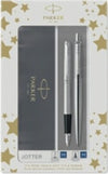 Gift Set DUO - Jotter stainless steel CT sfera + stilografica - punta media - Parker Cancelleria e prodotti per ufficio/Penne matite scrittura e correzione/Penne e ricariche/Penne a sfera Eurocartuccia - Pavullo, Commerciovirtuoso.it
