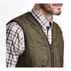 BARBOUR gilet barbour polarquilt waistcoat zip liner - olive da uomo