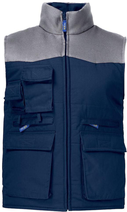 Gilet Imbottito Blu Projob Multitasche Bicolore Gilet Meccanico Magazzino Industria