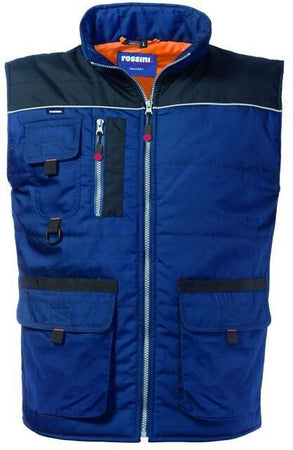 Gilet Morgan Blu/Nero Gilet Imbottito Multitasche da Lavoro Officina Magazzino Industria