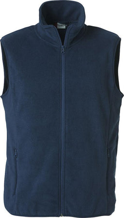 Gilet Pile Clique Basic Blu Navy con Tasche Smanicato in Pile Antivento