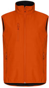 Gilet Softshell Arancio Clique Basic Smanicato Antivento Zip Intera