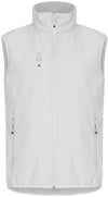 Gilet Softshell Bianco Clique Basic Smanicato Antivento Zip Intera