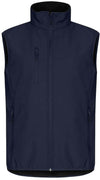 Gilet Softshell Blu Clique Basic Smanicato Antivento Zip Intera