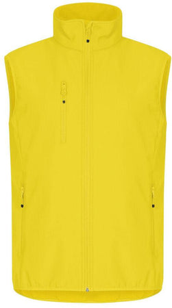 Gilet Softshell Giallo Clique Basic Smanicato Antivento Zip Intera