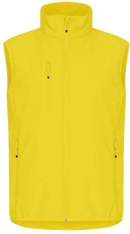 Gilet Softshell Giallo Clique Basic Smanicato Antivento Zip Intera