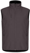 Gilet Softshell Grigio Antracite Clique Basic Smanicato Antivento Zip Intera