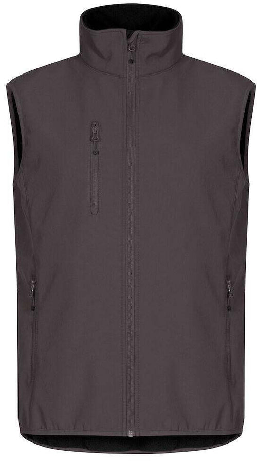 Gilet Softshell Grigio Antracite Clique Basic Smanicato Antivento Zip Intera