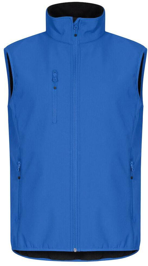 Gilet Softshell Royal Azzurro Clique Basic Smanicato Antivento Zip Intera